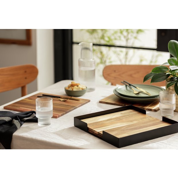 Set of 4 Wooden Placemats, M&S Collection