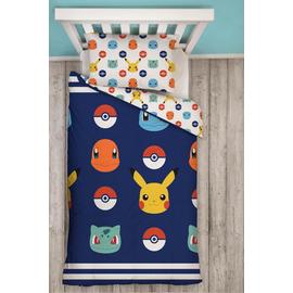 Pokémon Badges Kids Multicolour Bedding Set - Single