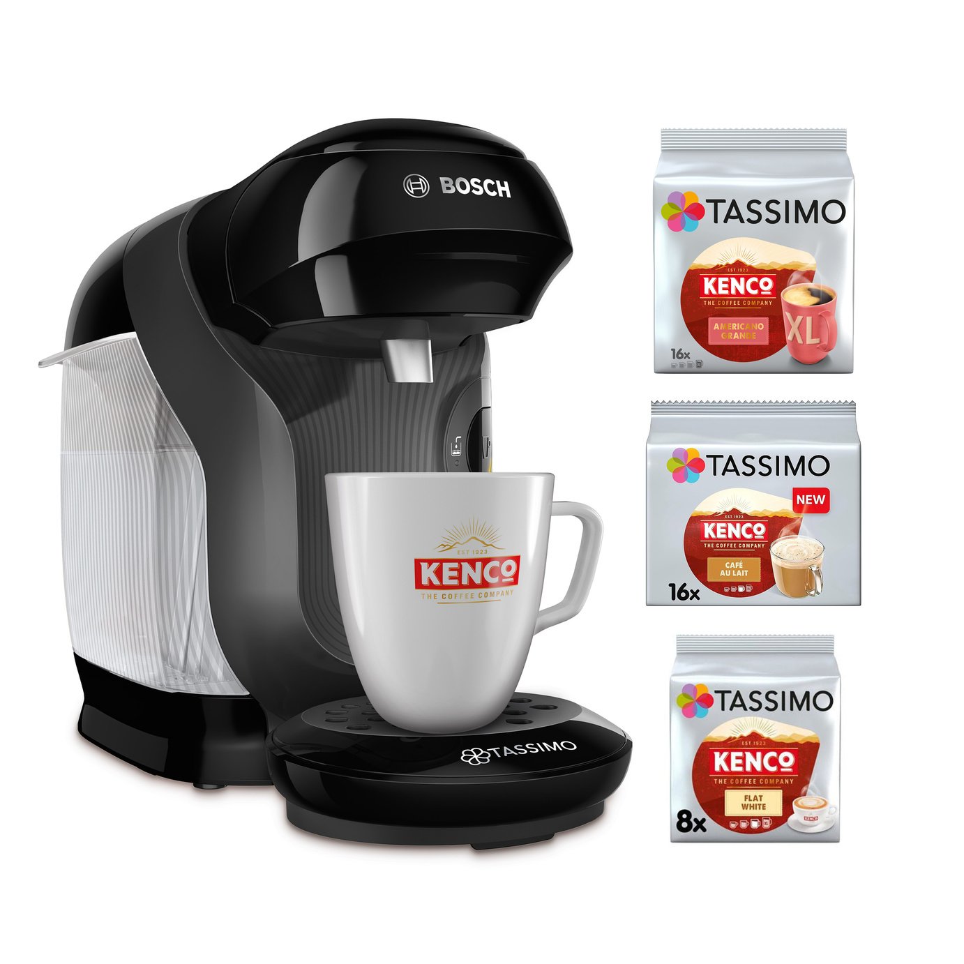 Tassimo by Bosch Style Friendly Pod Coffee Machine Bundle - Black