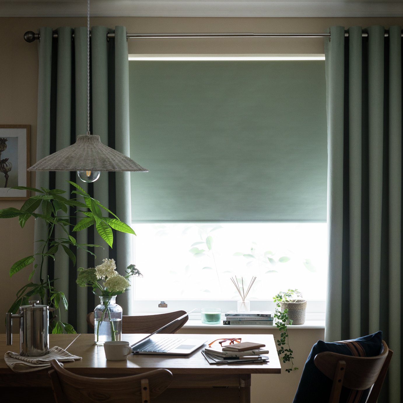 Argos Home Blackout Sage Green Roller Blind