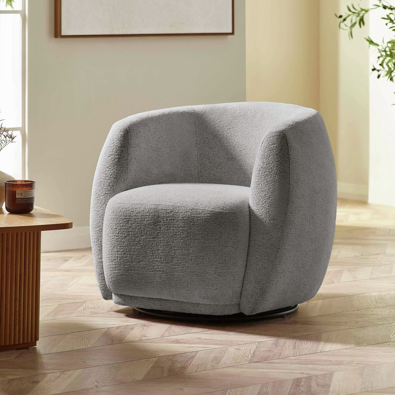 Julian Bowen Bowline Fabric Accent Chair - Grey