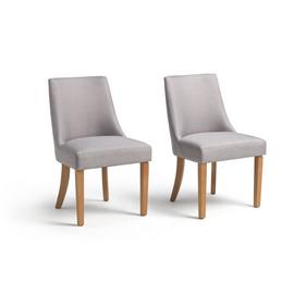 Habitat Alec Pair of Midback Dining Chairs - Grey