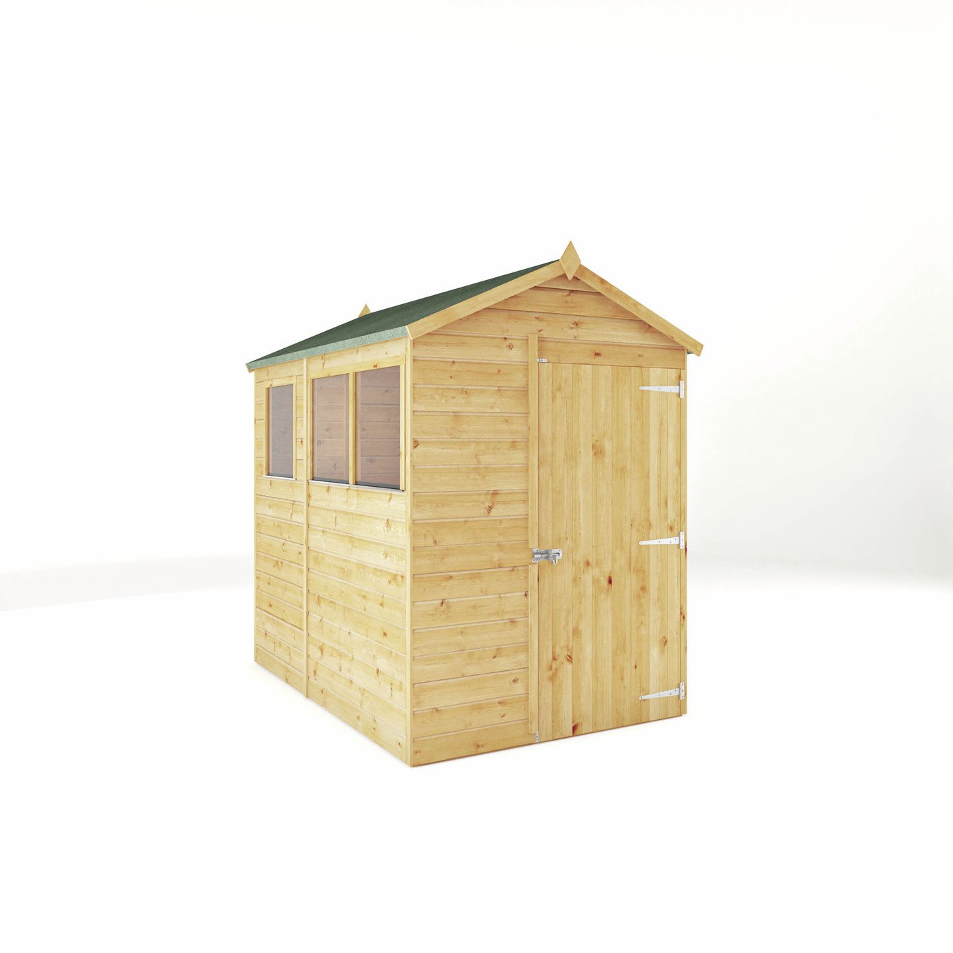 Mercia Shiplap 2  Glazed Windows Apex Shed - 7 x 5ft