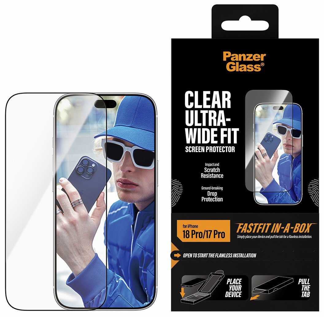 PanzerGlass iPhone 18 Pro/17 Pro Ultra-Wide Fit Screen Protector