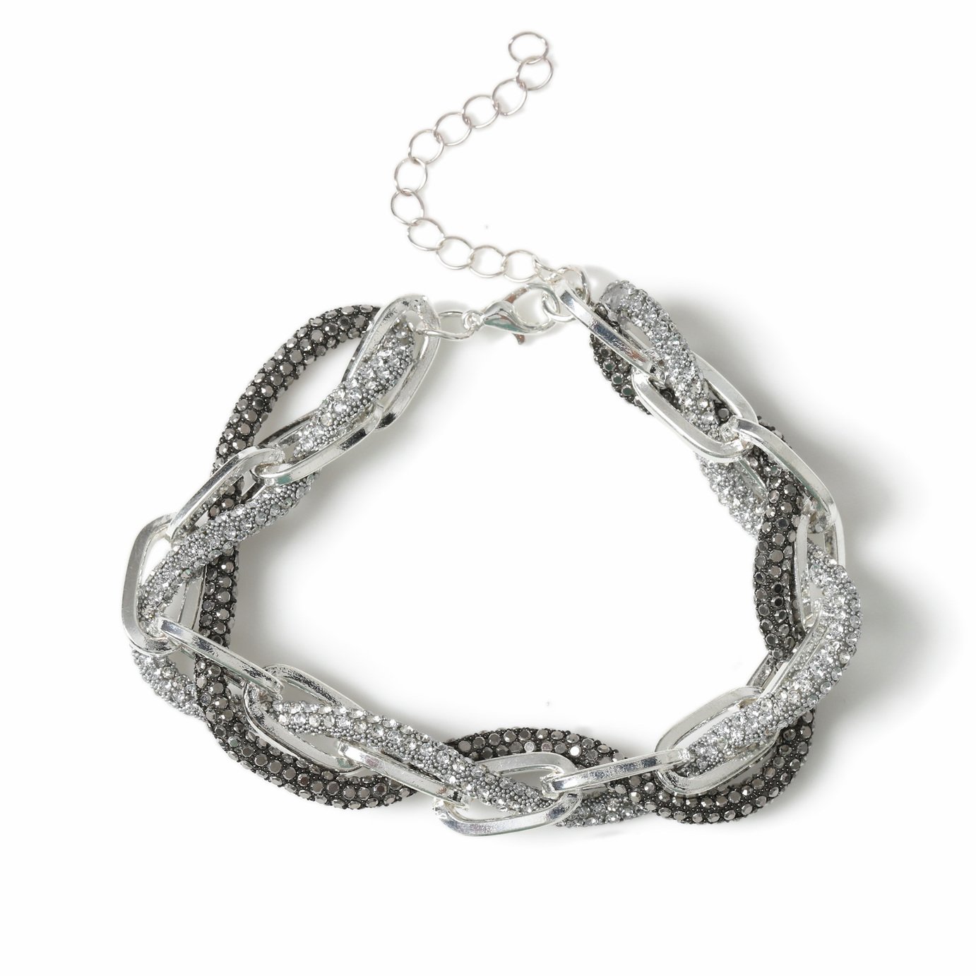 Freedom Silver Tone Jelly Linked Chain Bracelet