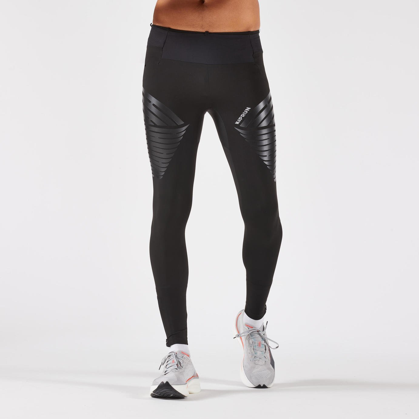 Decathlon Men's Run Compress 900 RHEON Muscle Support Tights - Black