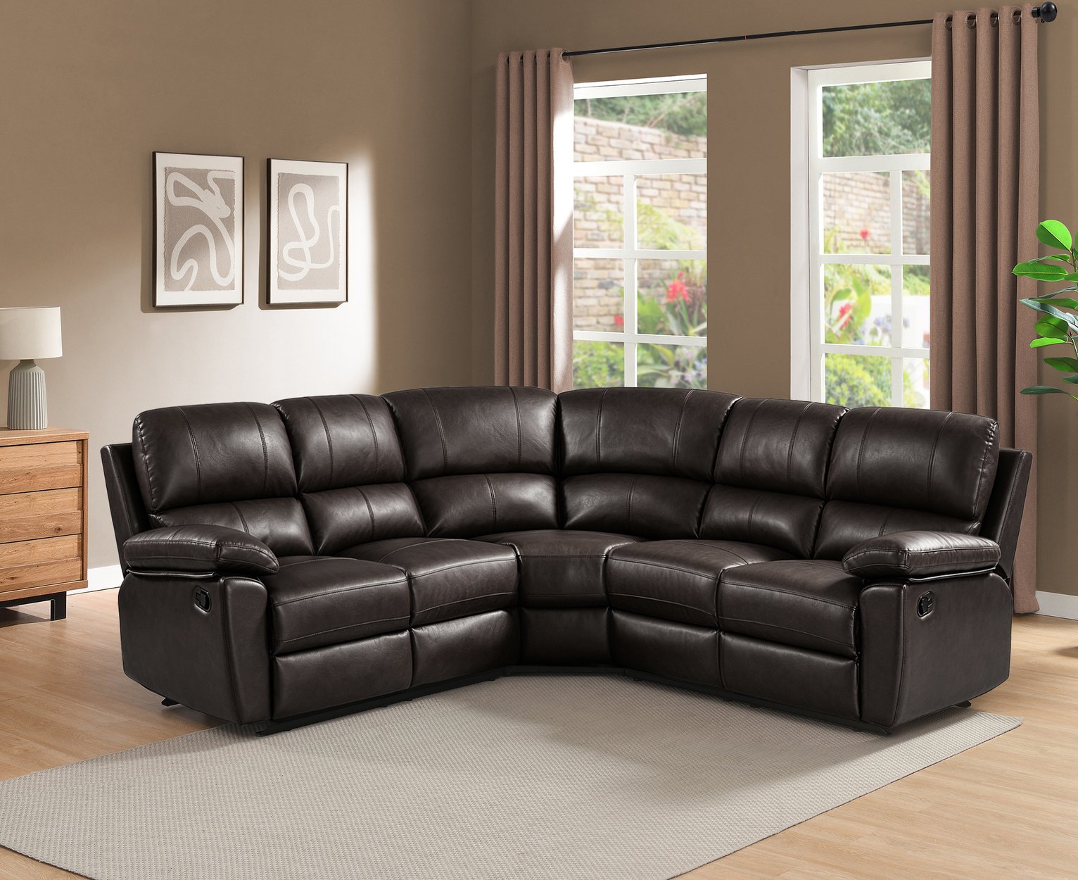 Argos Home Toby Recliner Corner Sofa - Chocolate