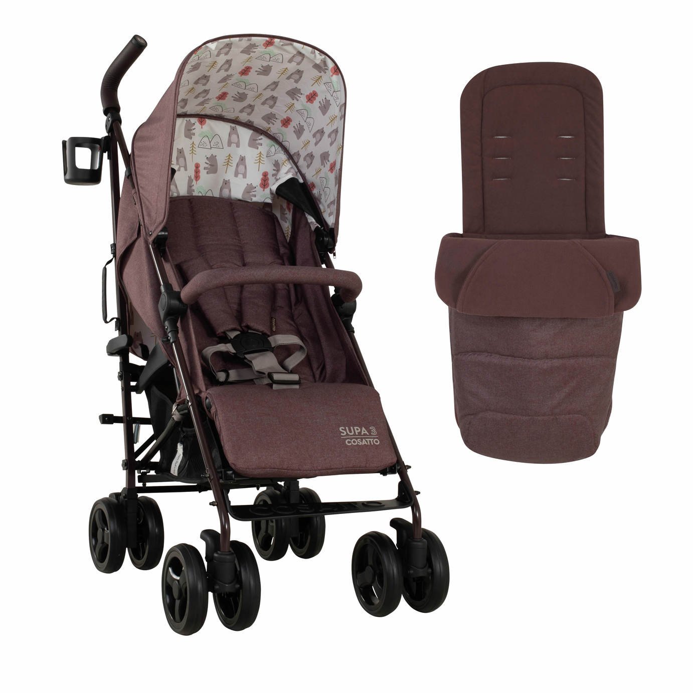 Cosatto Supa 3 Pushchair Bear Hug - Brown