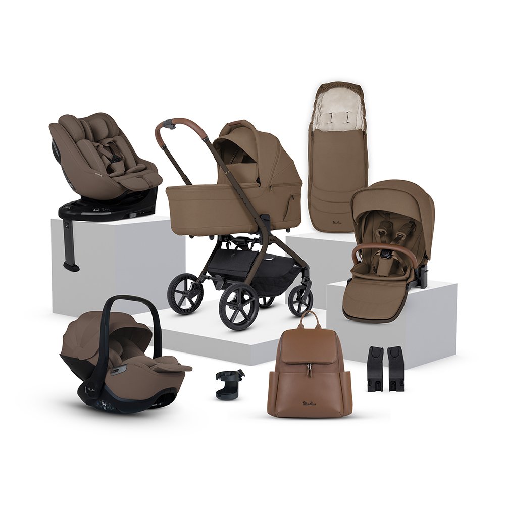 Silver Cross Breez 360 Car Seat Family Travel System Bundle - Maple