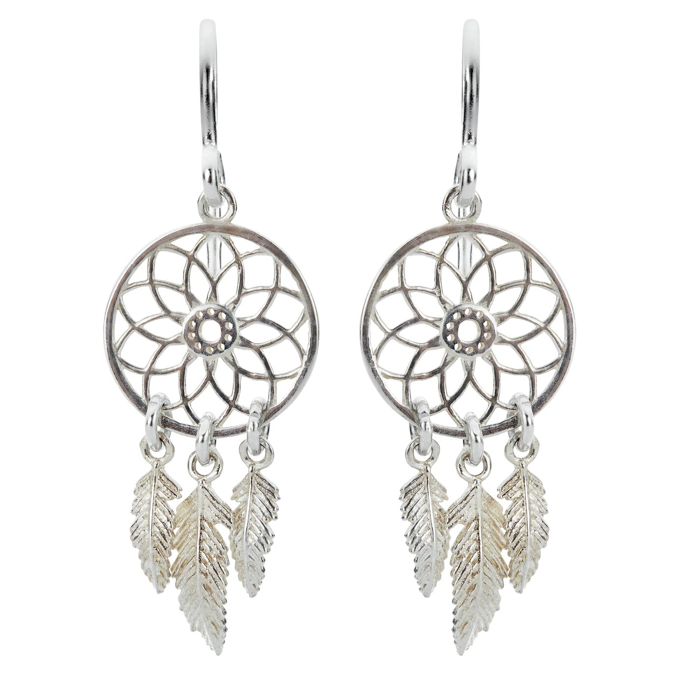 Revere Sterling Silver Dreamcatcher Drop Earrings