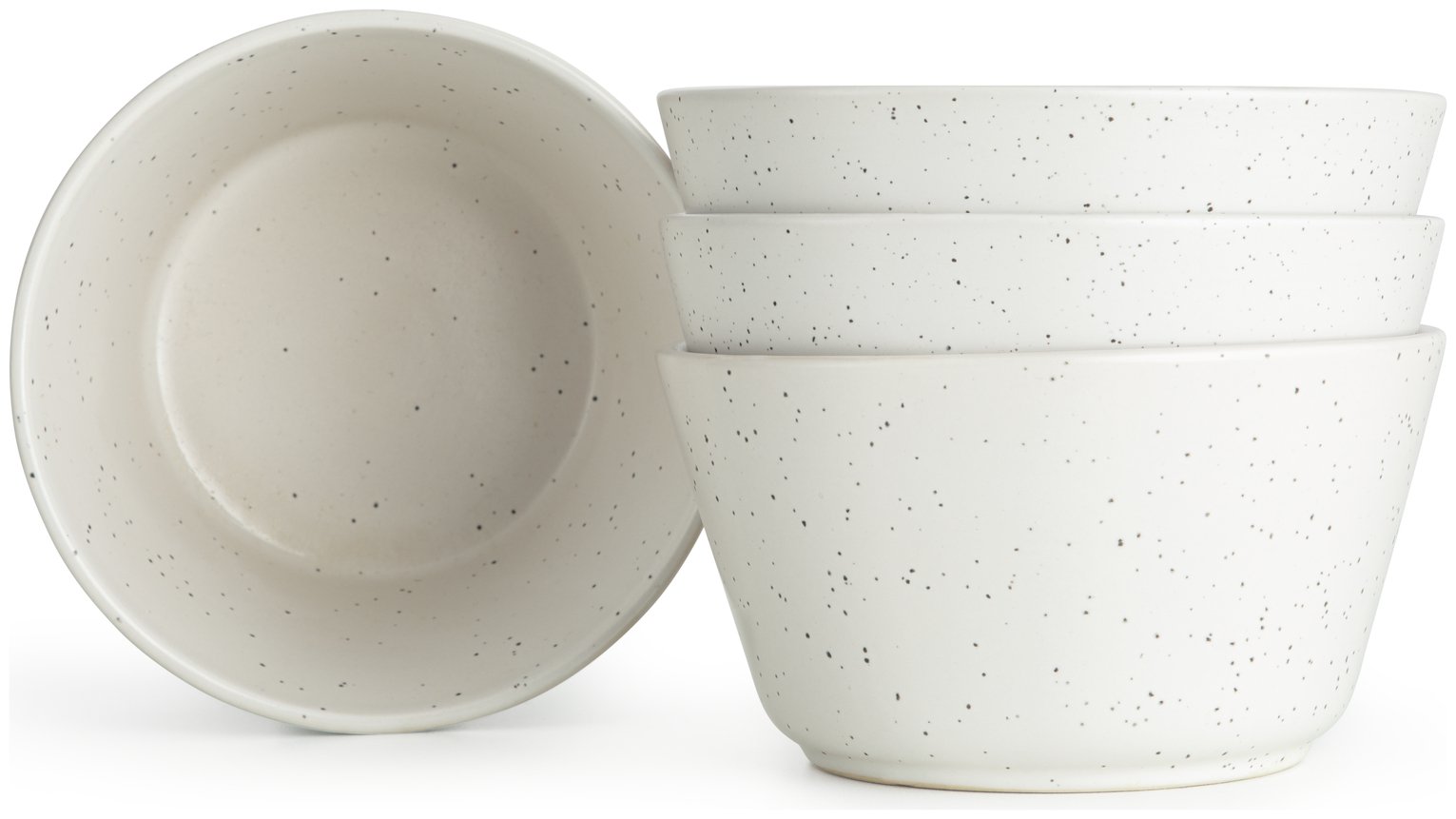 Habitat Addison Set of 4 Stoneware Cereal Bowl - White