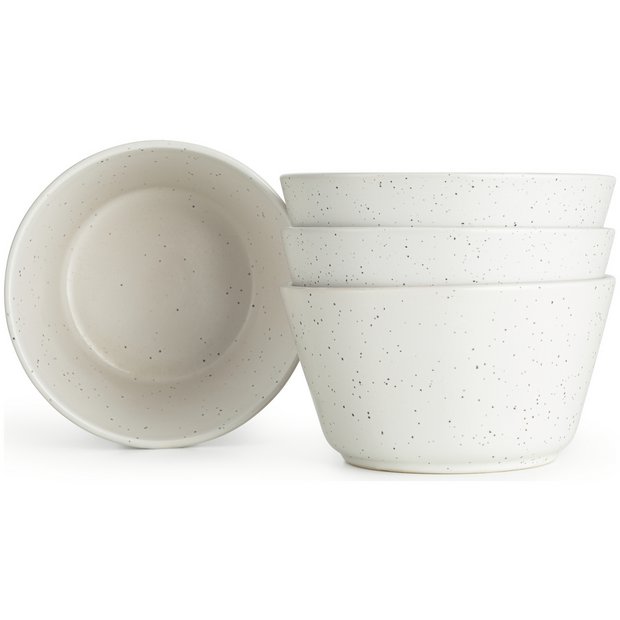 Buy Habitat Addison Set of 4 Stoneware Cereal Bowl White