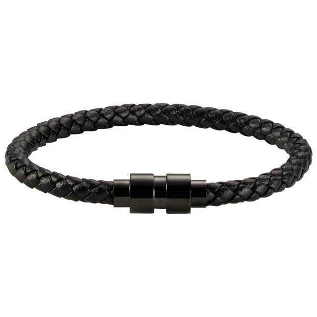 Argos leather 2025 bracelet mens