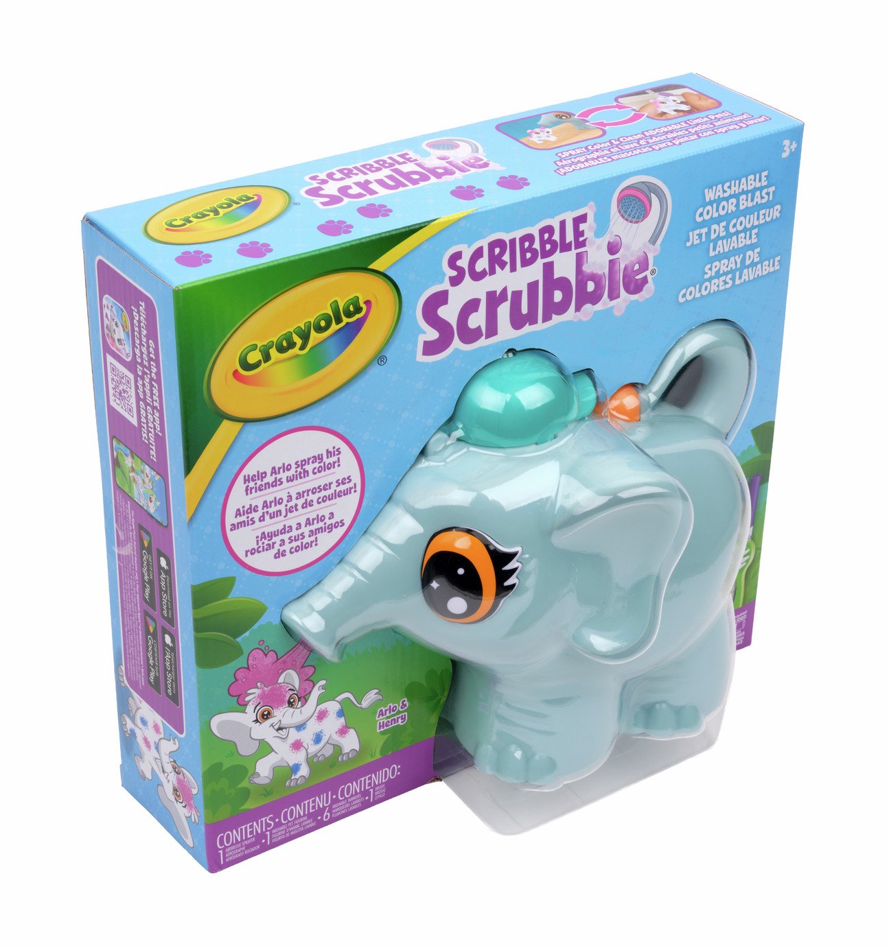 Crayola Scribble Scrubbies Colour Blast Airbrush Elephant Playset