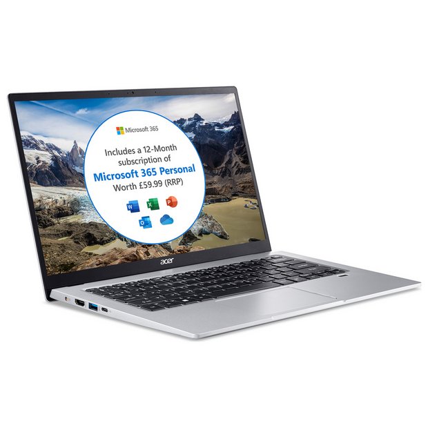 Acer Swift 1 14in Pentium 4GB 128GB Laptop – Silver