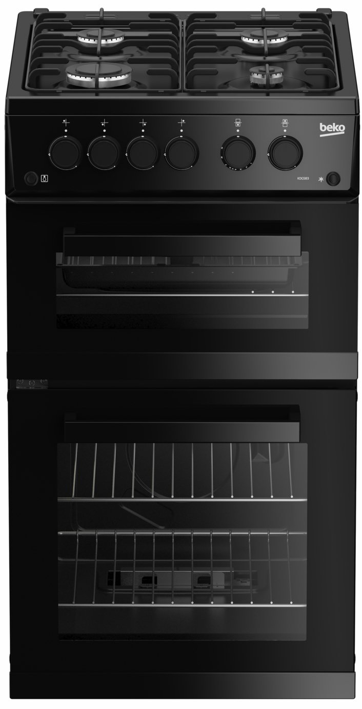Beko KDG583K 50cm Twin Cavity Gas Cooker - Black