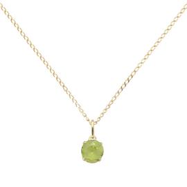 Revere 9ct Gold Round Peridot Pendant Necklace - August