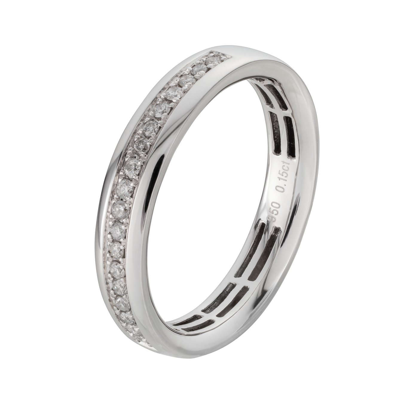 Revere Platinum 950 Grade 0.15ct Diamond Wedding Ring