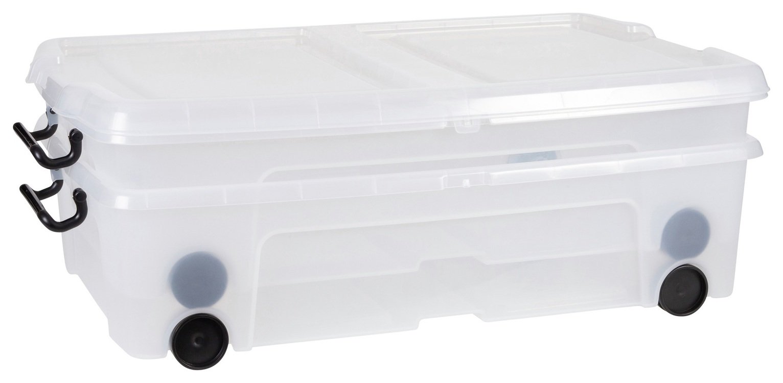 Strata 2 X 35L Wheeled Underbed Storage Boxes