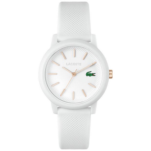 Buy Lacoste Ladies 12 12 Mark White Strap Watch Womens watches