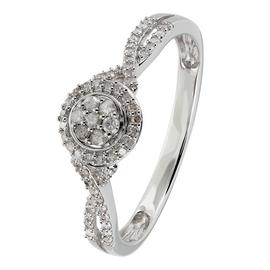 Revere 9ct White Gold 0.20ct Diamond Twist Engagement Ring N