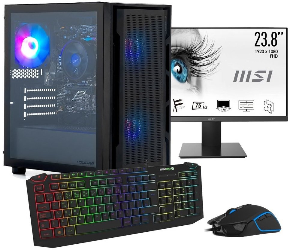 Stormforce Rogue AMD Ryzen 5 16GB 1TB Gaming Desktop PC & 23.8in Monitor Bundle