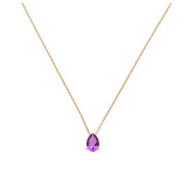 Revere 9ct Rose Gold Plated Silver Amethyst Pendant Necklace