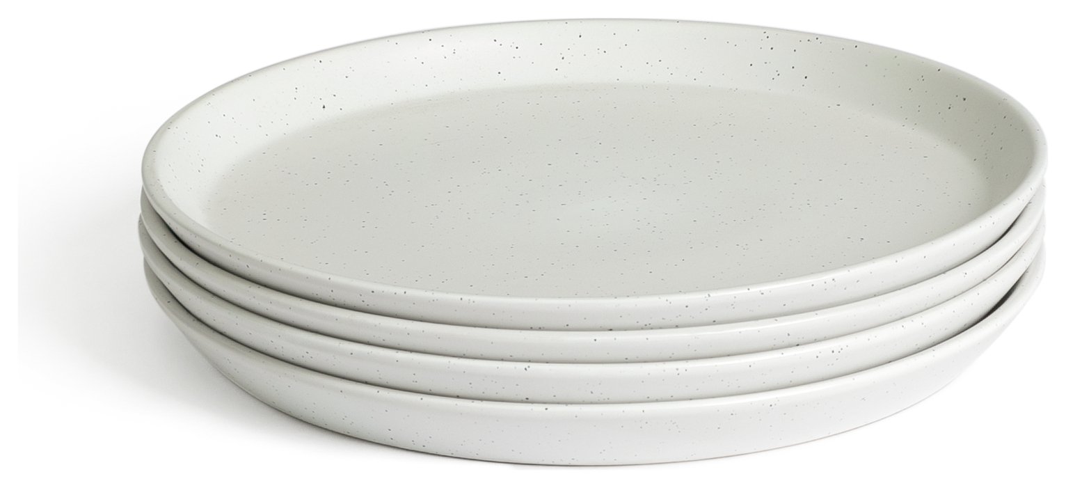 Habitat Addison 4 Piece Stoneware Dinner Plate - White