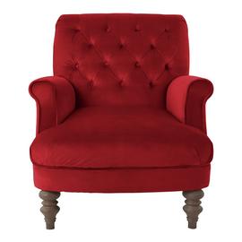 Habitat Valerie Velvet Accent Chair - Red