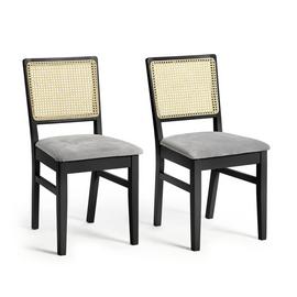 Argos Home Kalle Pair of Wood Dining Chairs - Black