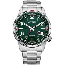 Citizen Silver Stainless Steel Green Dial Bracelet Watch