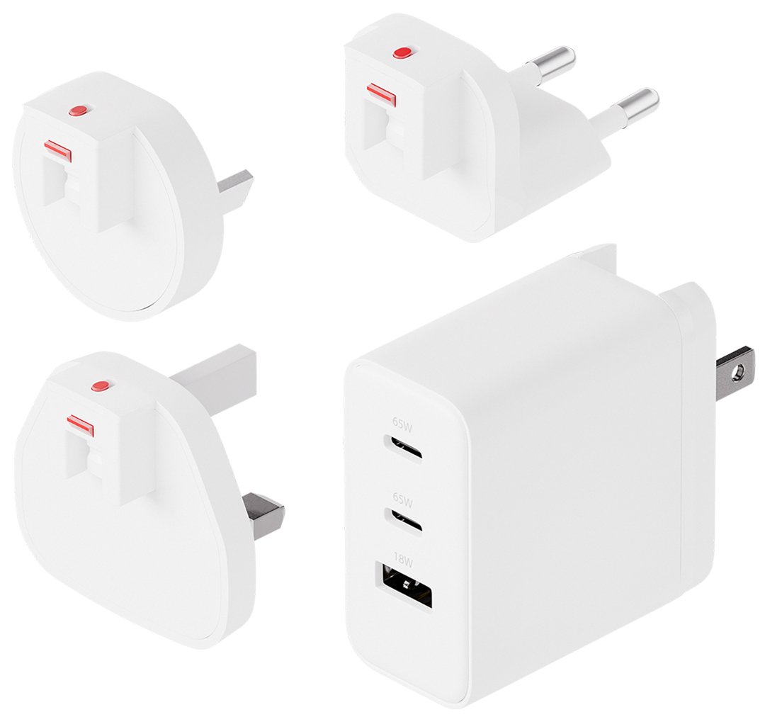Juice 65W USB-A & USB-C 3 Port Travel Charger - White