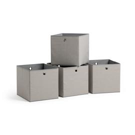 Habitat Set of 4 Woven Linen Squares Plus Boxes - Grey
