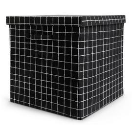Habitat Grid Fabric Storage Box - Black