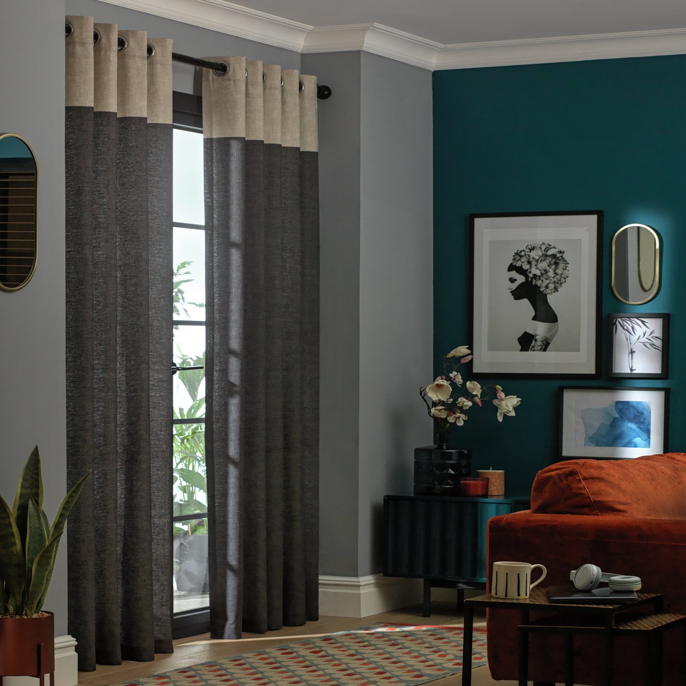 Habitat Header Unlined Eyelet Curtains