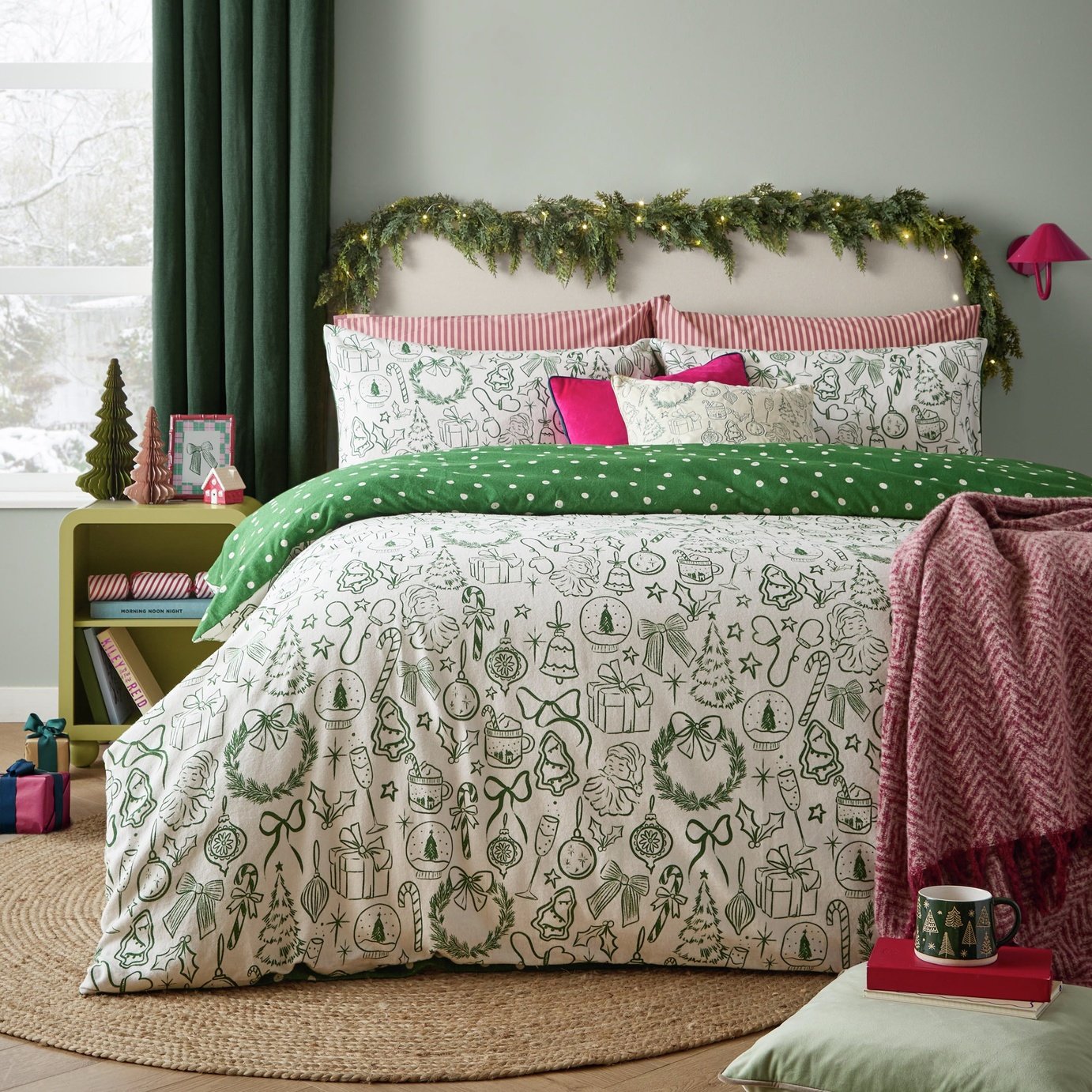 furn Merry Christmas White Bedding Set - King size