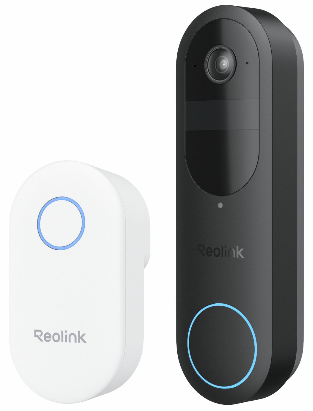 Reolink 2K 4MP Smart Battery Video Doorbell (2nd Gen) with Chime - Black & White