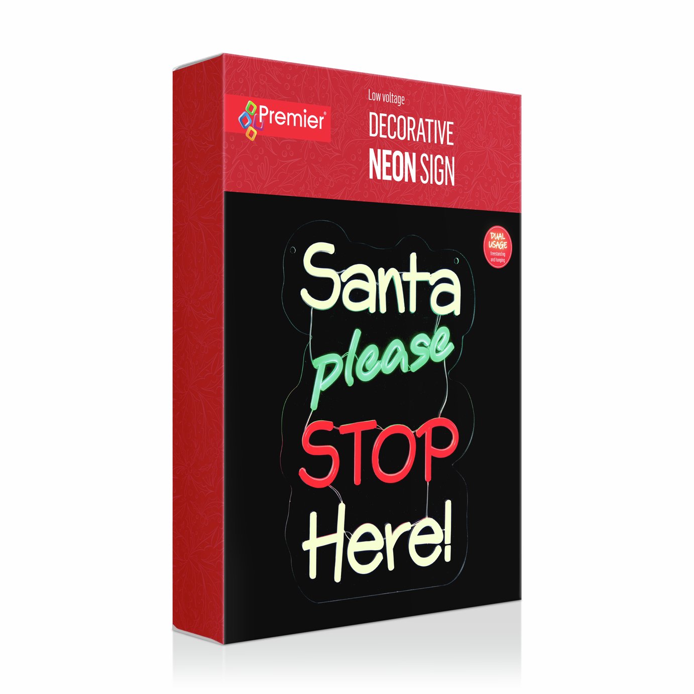 Premier Decorations LED Santa Neon Sign Novelty Lights Multicoloured