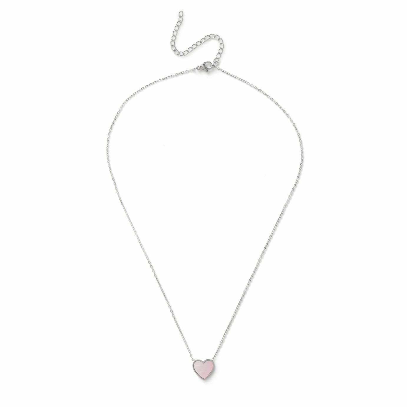 Freedom Silver Tone Heart Pendant Necklace