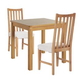 Argos Home Ashwell Wood Veneer Dining Table & 2 Oak Chairs