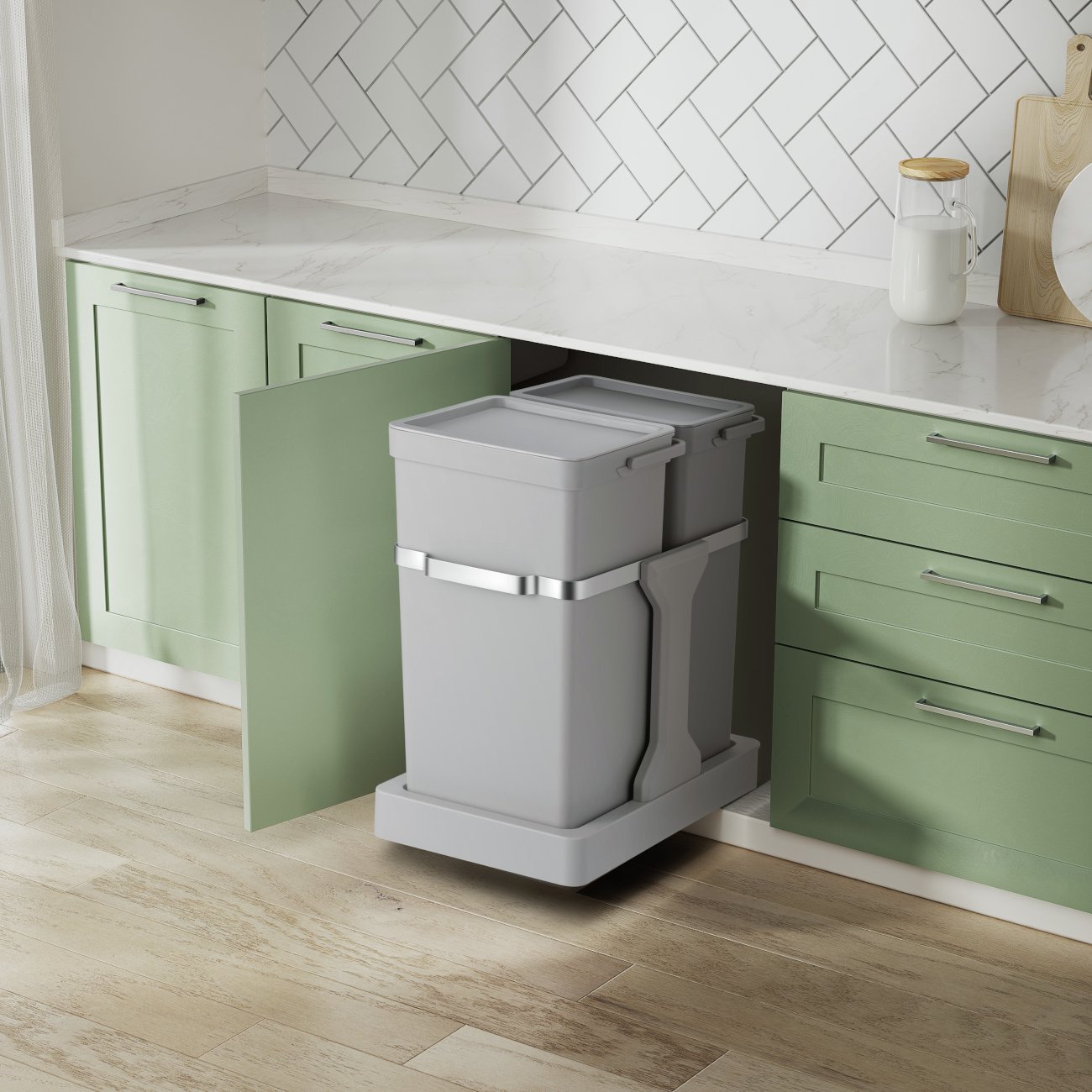 EKO Deco Duo 35 Litre Pull Out Recycling Bin - Grey