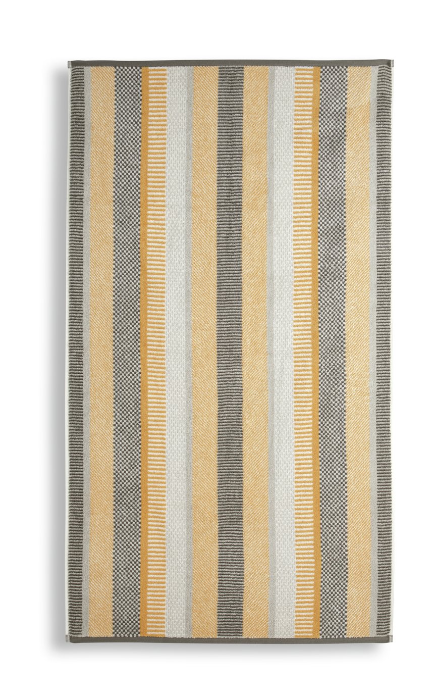 Habitat Horizontal Stripe Tufted Bath Towel - Mustard