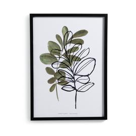 Habitat Leaf Print Framed Wall Art - A3