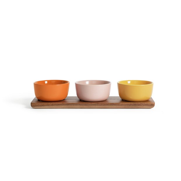 Buy Habitat Global Stoneware Nibble Bowls and Serve Board | Serving bowls and platters | Argos