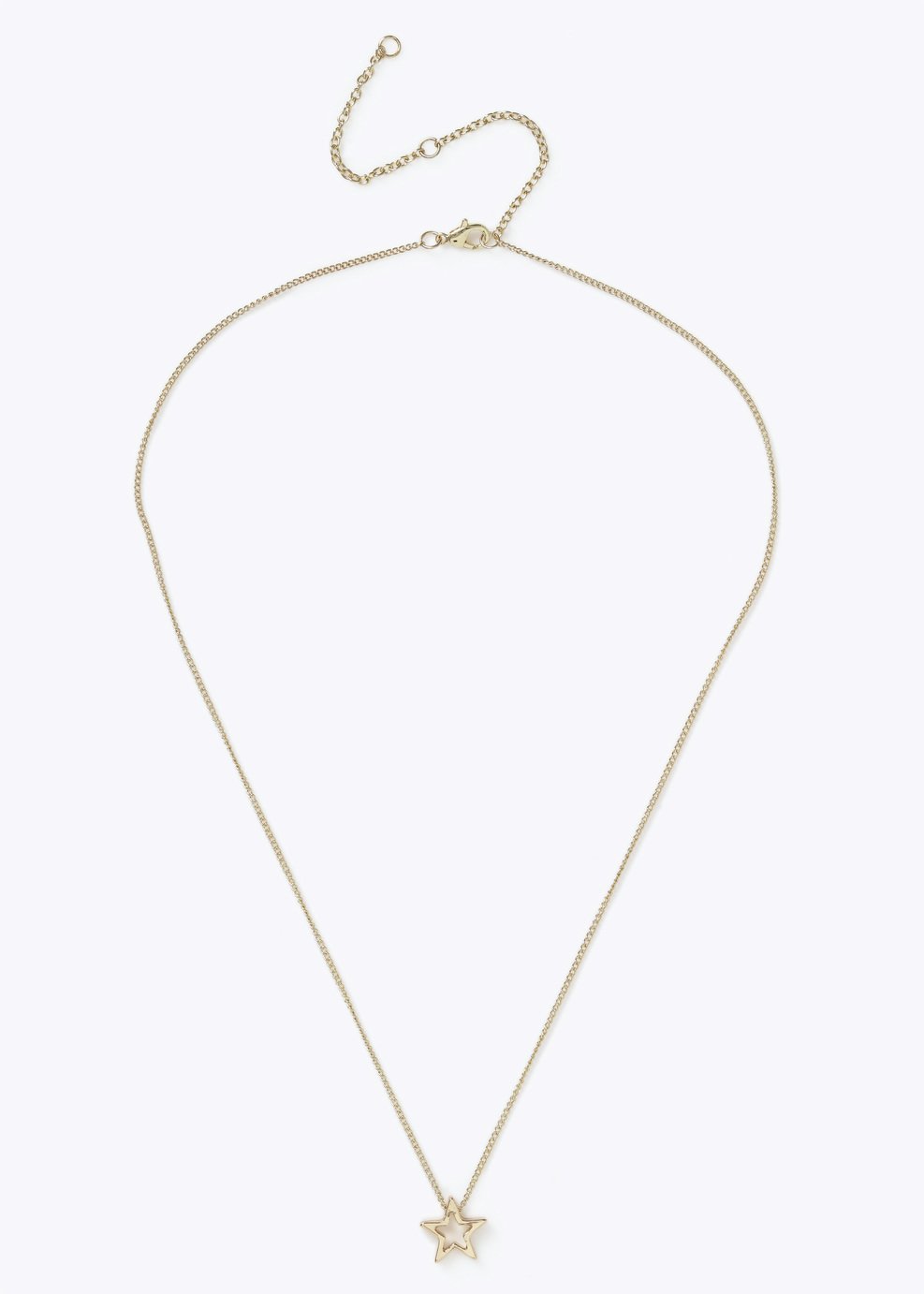 Freedom Gold Tone Mini Star Pendant Necklace