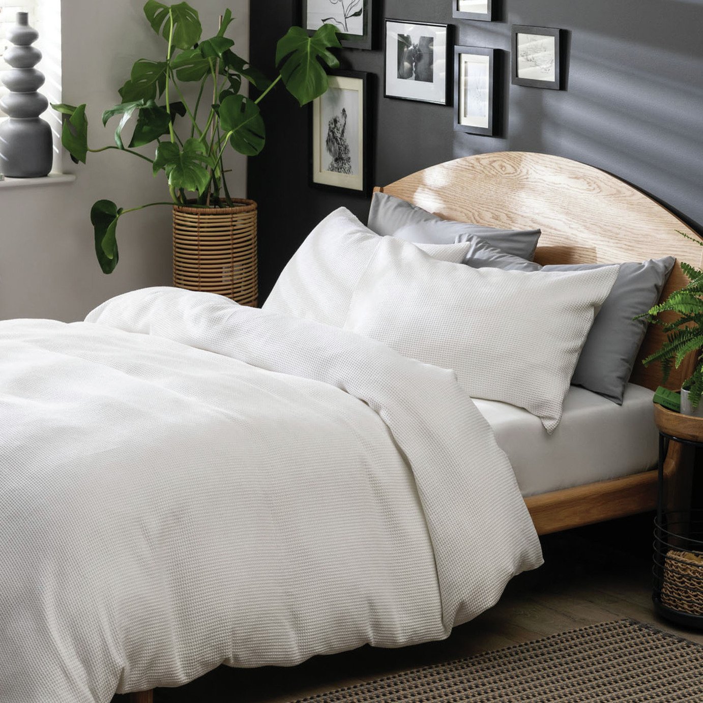 Habitat Cotton Waffle Plain White Bedding Set