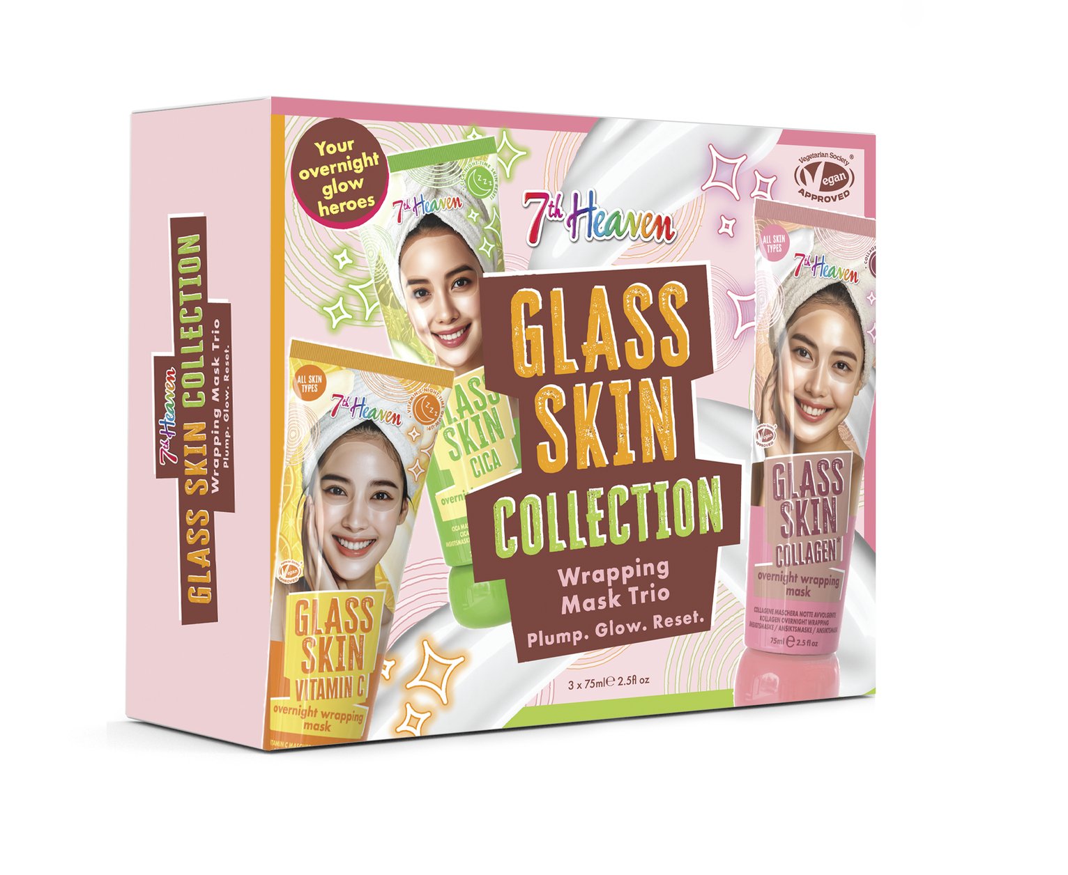 7th Heaven Glass Skin Wrapping Mask Trio Set 3 x 75ml