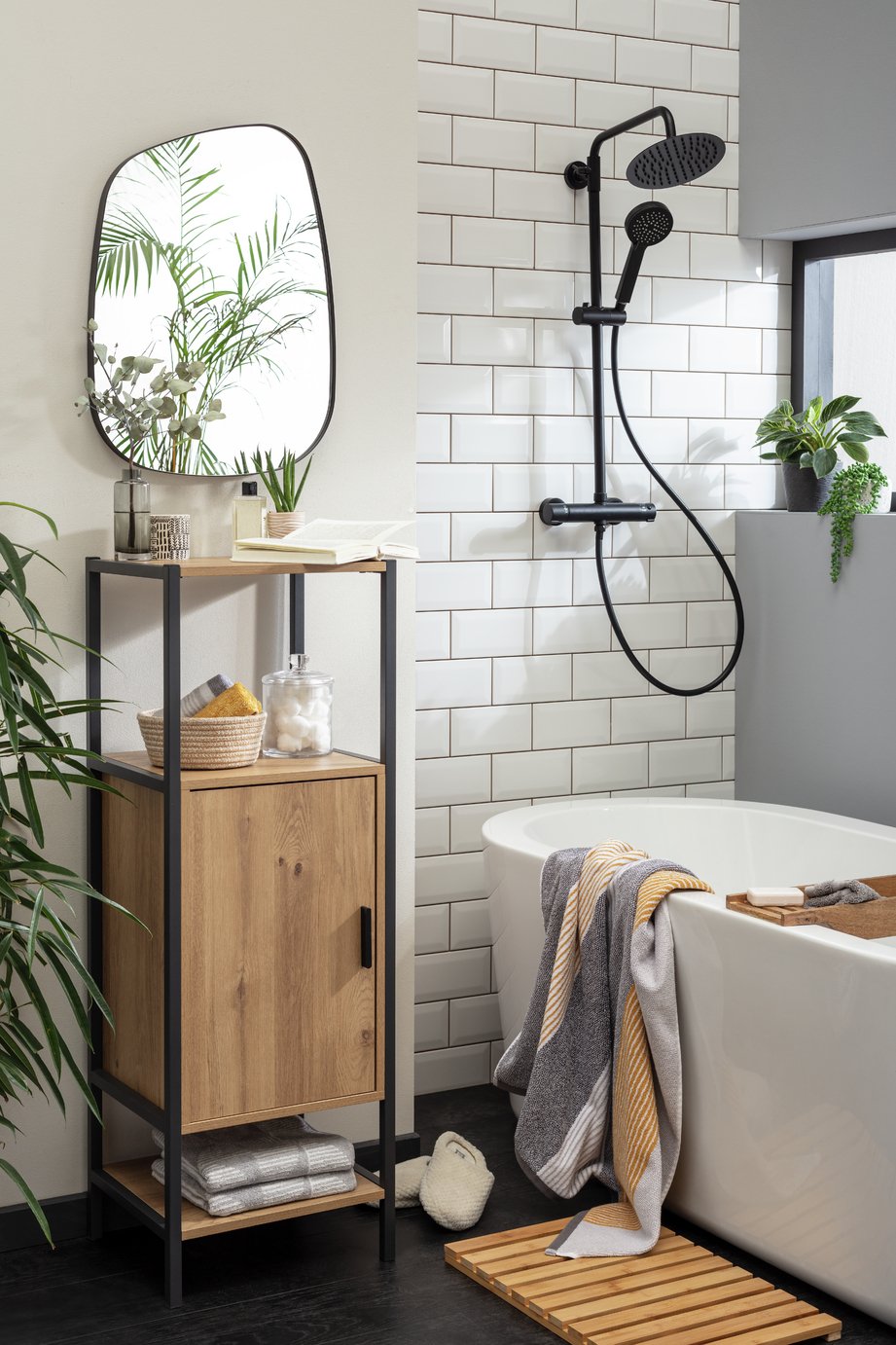 Argos Home Loft Living 1 Door Cabinet - Oak