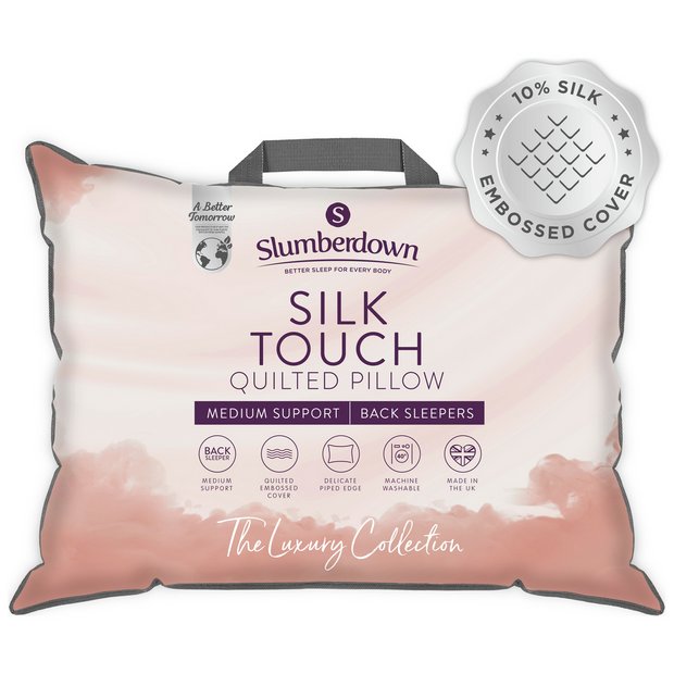 Buy Slumberdown Silk Touch Support Quilted Pillow Pillows Argos