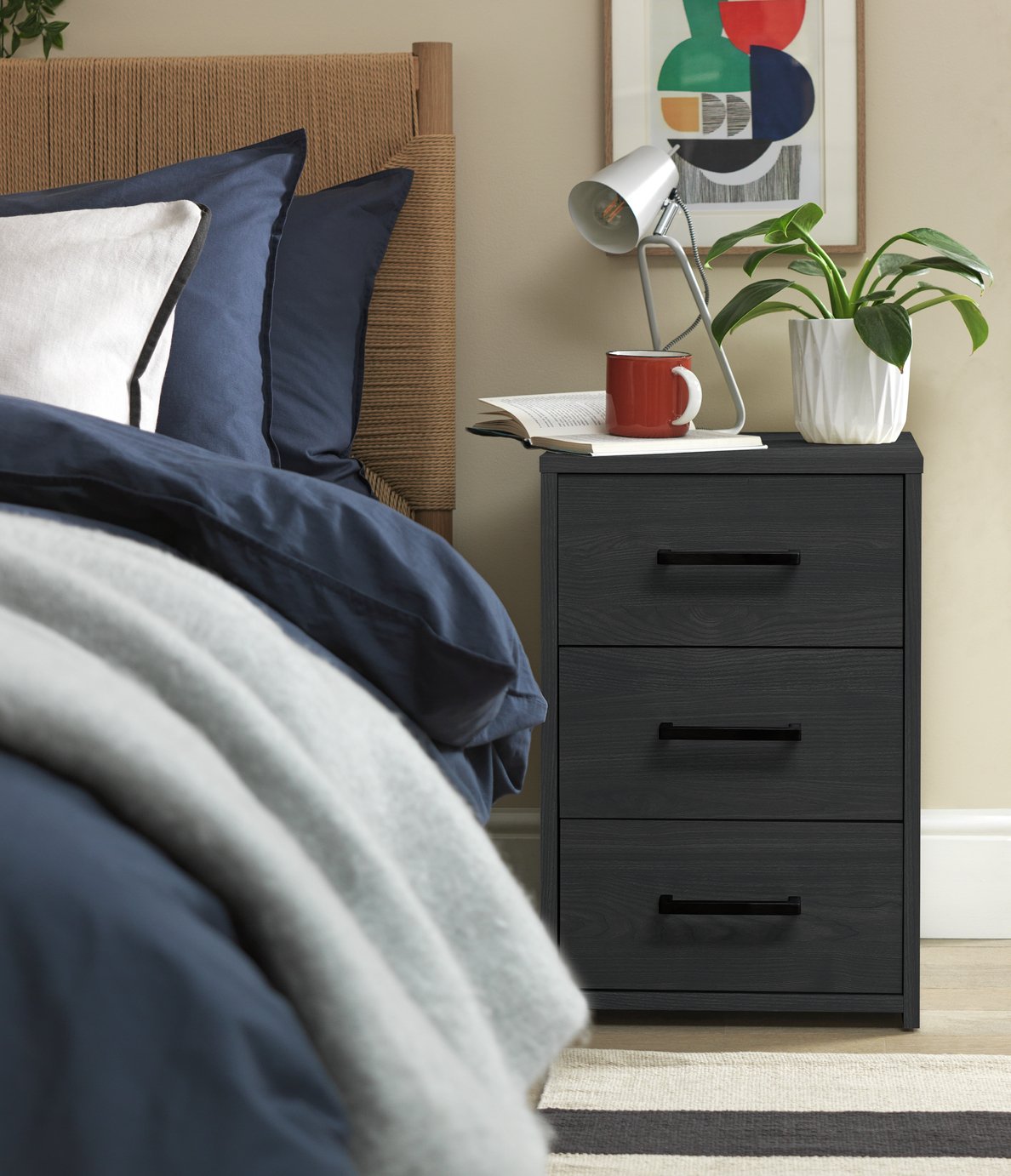 Argos Home Oslo 3 Drawer Bedside Table